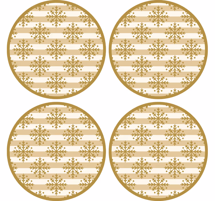 Sous verre noël motif flocons avec rayures - TenStickers