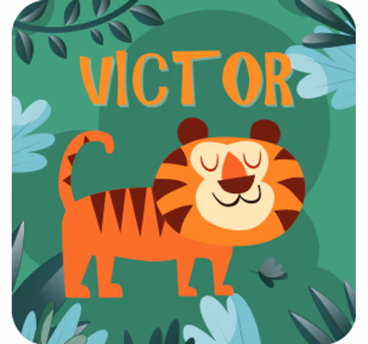 Sous verre personnalisable illustration tigre joyeux - TenStickers
