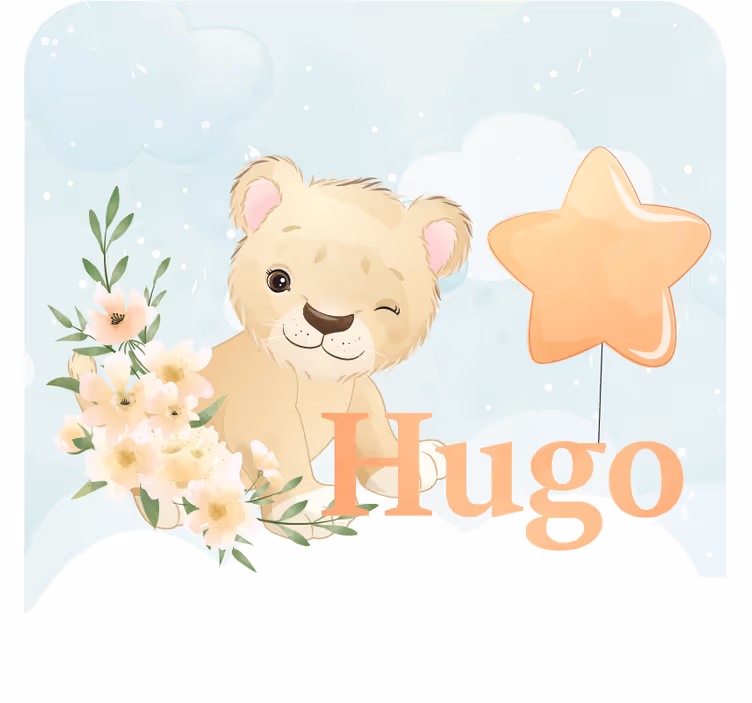 Sous verre personnalisable lion fantaisiste avec étoile - TenStickers
