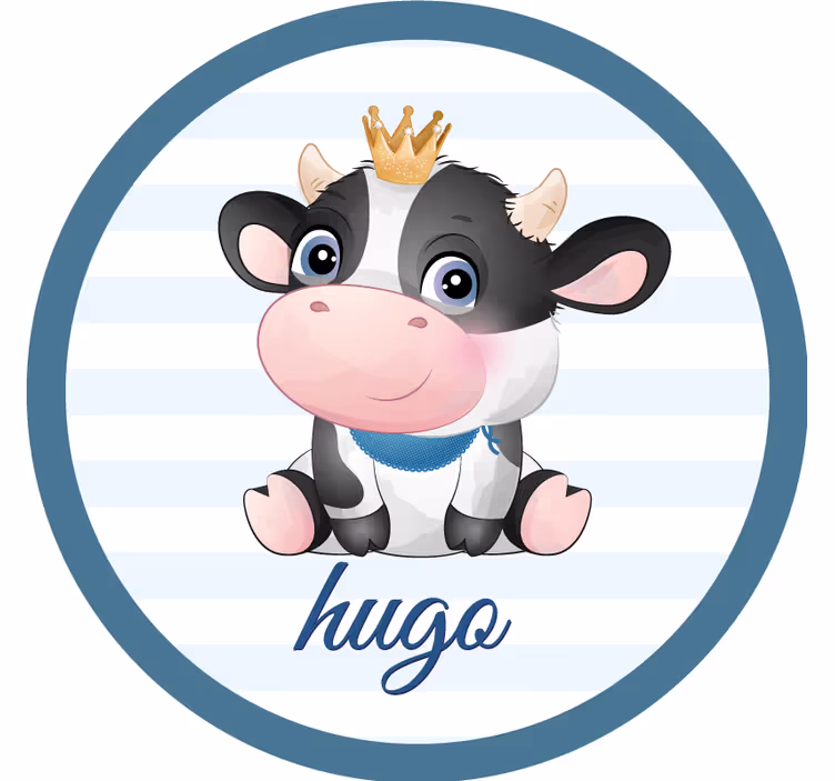 Sous verre personnalisable illustration vache mignonne - TenStickers