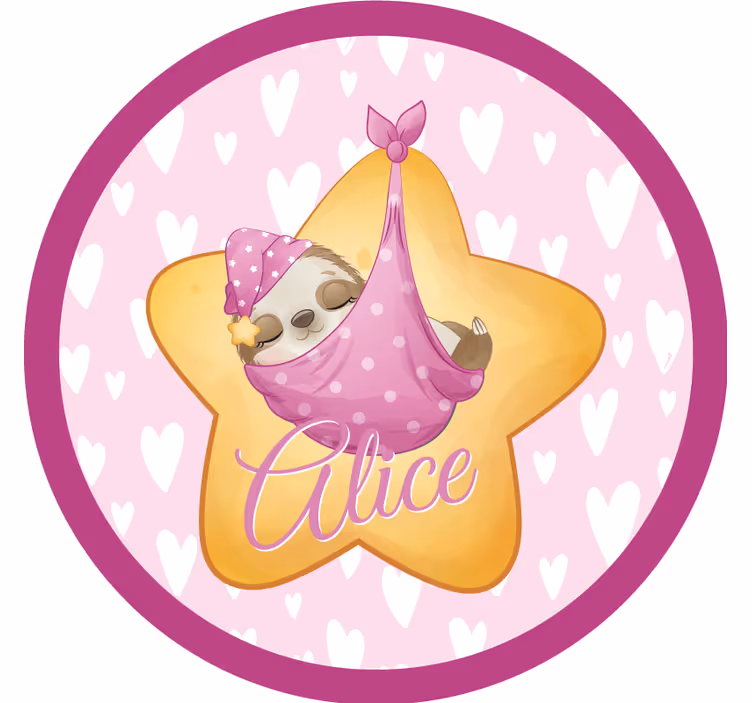 Sous verre personnalisable paresseux endormi avec étoile - TenStickers