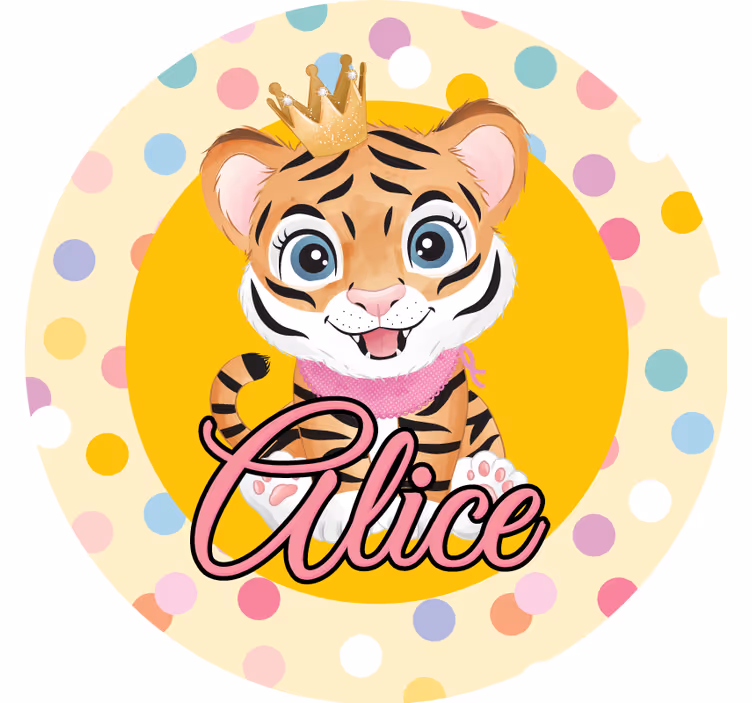 Sous verre personnalisable tigre couronné - TenStickers