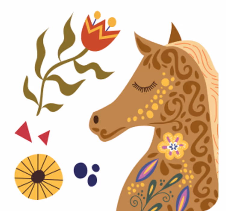 Sous verre bière profil de cheval stylisé - TenStickers