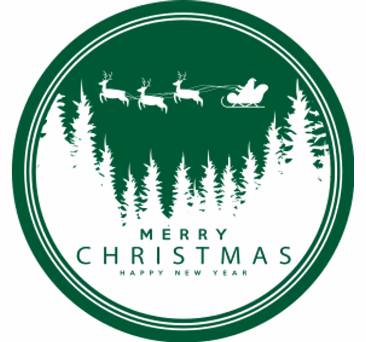 Sous verre noël scène festive du traîneau du père noël - TenStickers