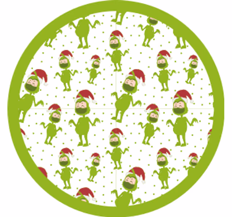 Sous verre noël personnages verts fantaisistes - TenStickers