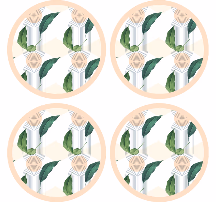 Sous verre moderne motif géométrique feuillu - TenStickers