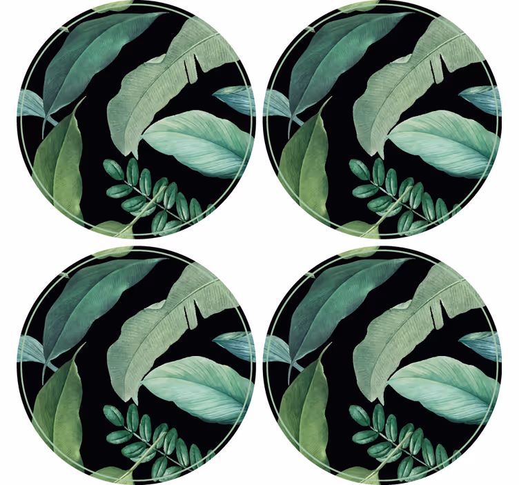 Sous verre composition verte feuillue - TenStickers