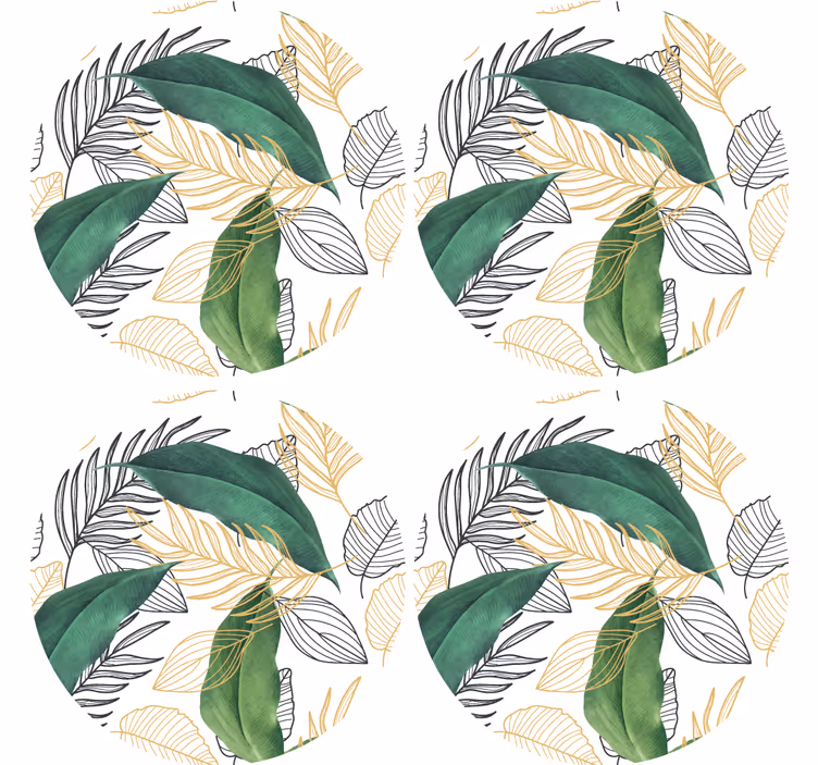 Sous verre moderne motif feuillage luxuriant - TenStickers