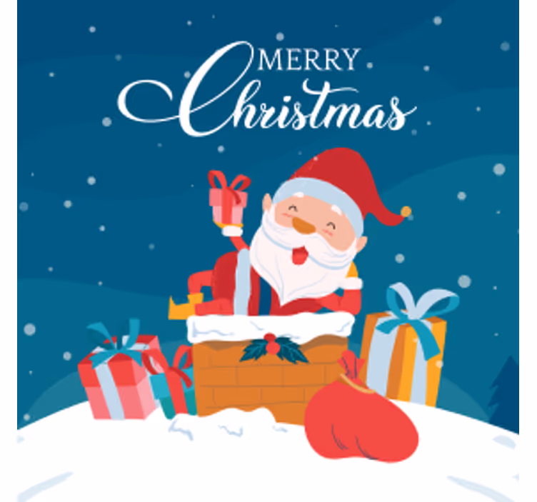 Sous verre noël père noël avec cadeaux - TenStickers