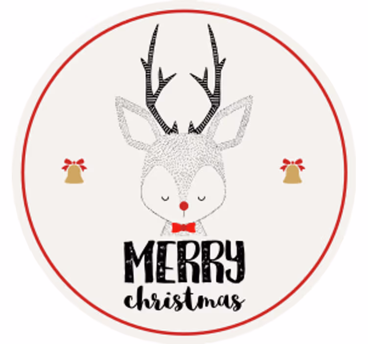 Sous verre noël renne avec cloches - TenStickers