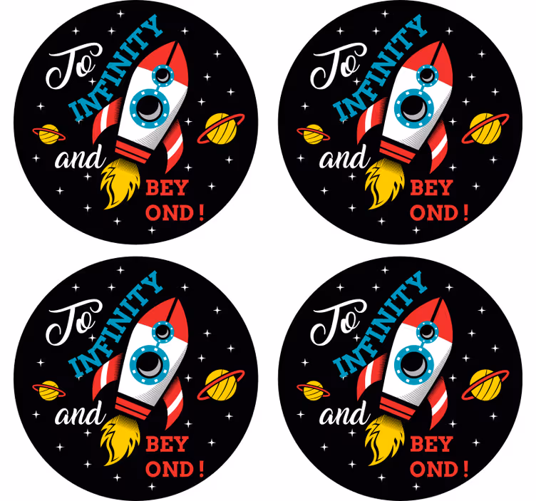 Sous verre bière thème de lancement de fusée - TenStickers