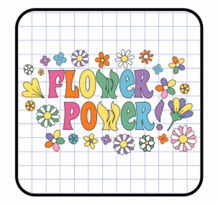 Sous verre bière typographie florale colorée - TenStickers