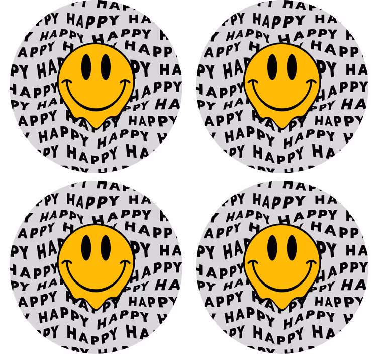 Sous verre citation visage souriant avec bonheur - TenStickers