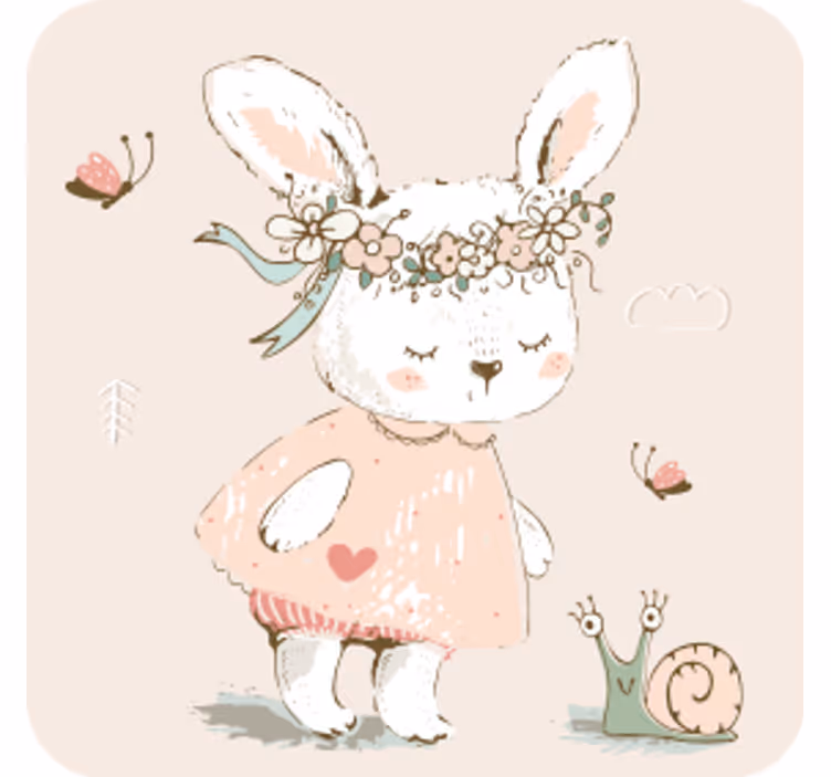 Sous verre bière personnage lapin fantaisiste - TenStickers