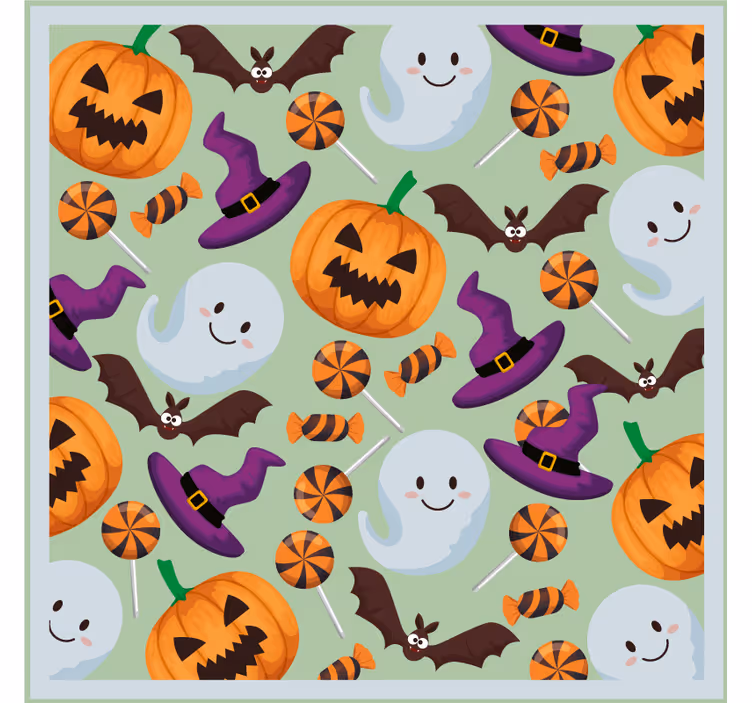 Sous verre halloween motif citrouilles et fantômes - TenStickers