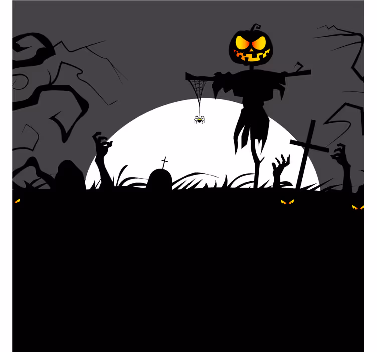 Sous verre halloween Épouvantail avec citrouille - TenStickers