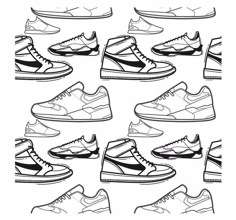 Sous verre moderne motifs de contours de baskets - TenStickers