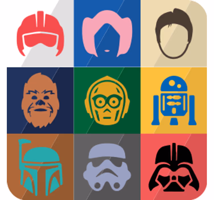 Sous verre bière visages de personnages iconiques - TenStickers