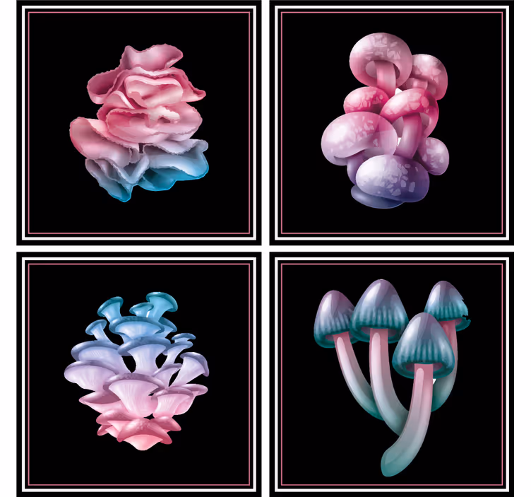 Sous verre moderne formes florales douces - TenStickers