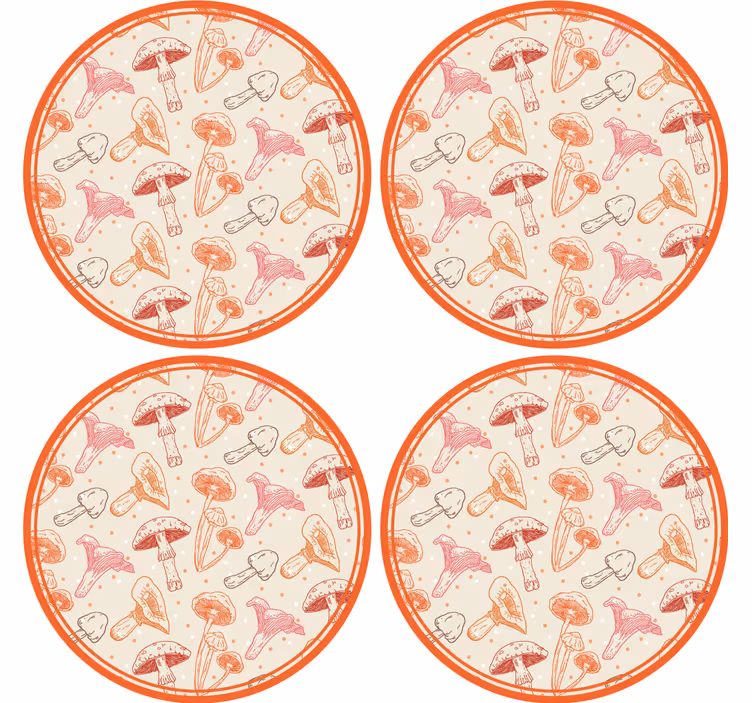 Sous verre bière illustration champignon fantaisiste - TenStickers