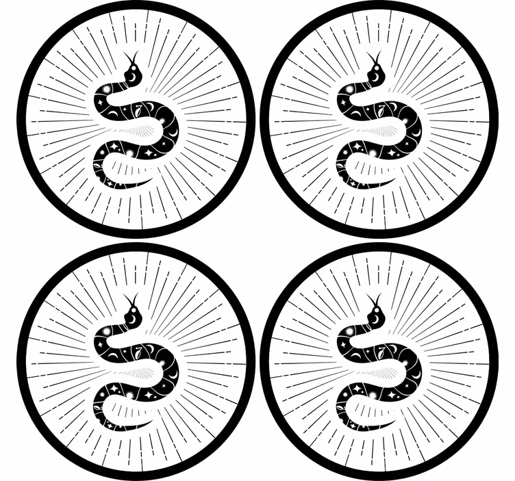 Sous verre bière motif serpent abstrait - TenStickers
