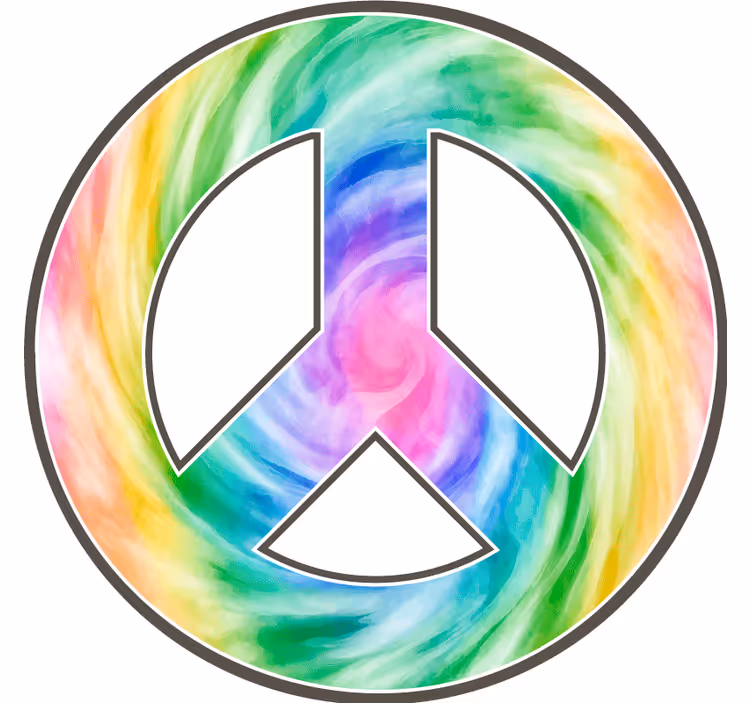 Sous verre bière symbole de paix coloré - TenStickers