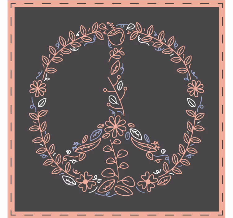 Sous verre bière Écusson de paix floral - TenStickers