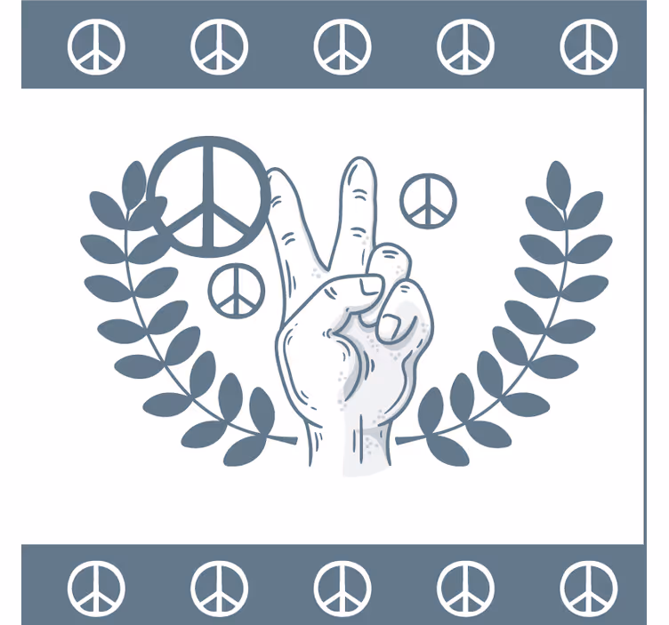 Sous verre citation symbole de la paix et victoire - TenStickers