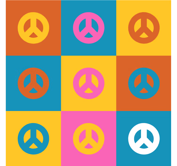 Sous verre bière symboles de paix colorés - TenStickers