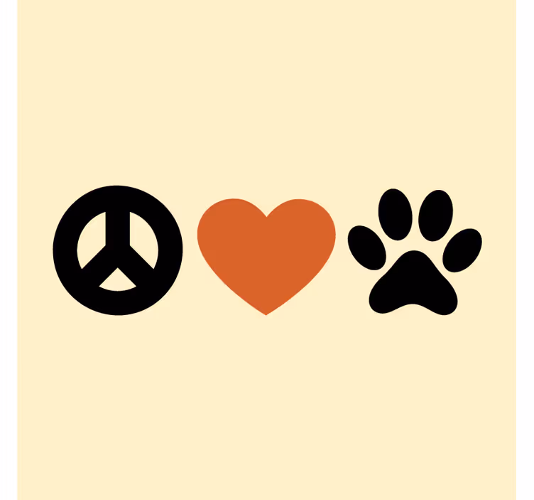 Sous verre citation paix amour animaux - TenStickers