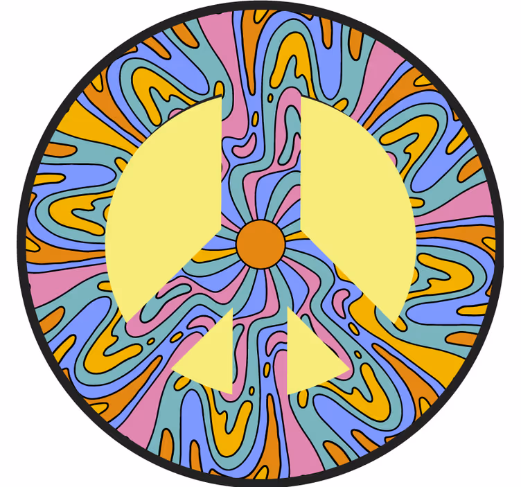 Sous verre bière symbole de paix vibrant - TenStickers
