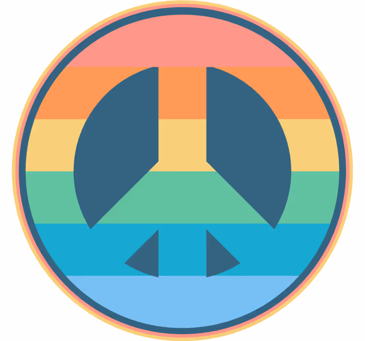 Sous verre vintage symbole de paix rétro - TenStickers