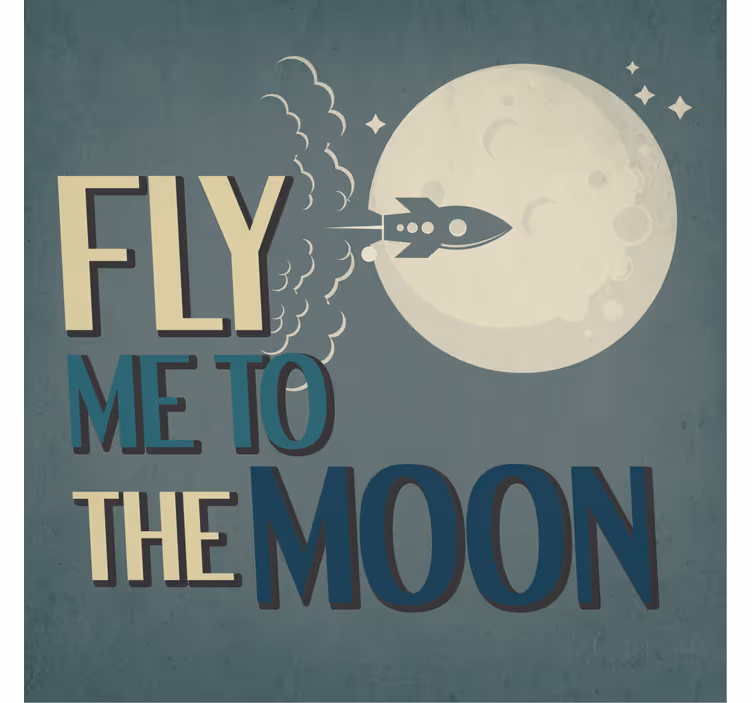 Sous verre citation fusée décollant vers la lune - TenStickers