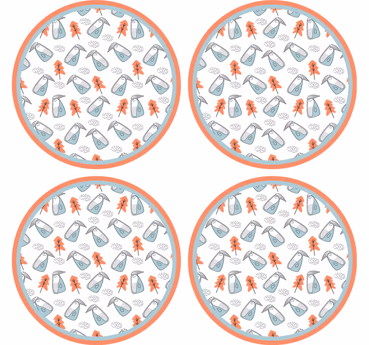 Sous verre bière motif feuilles original - TenStickers