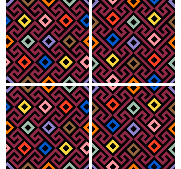 Sous verre motif géométrique coloré - TenStickers