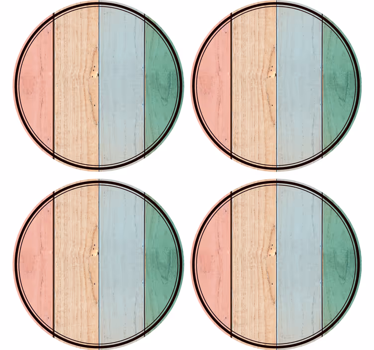 Sous verre planches en bois colorées - TenStickers