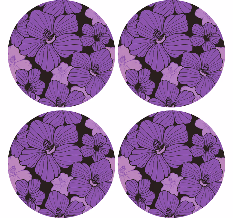 Sous verre motif floral violet vibrant - TenStickers
