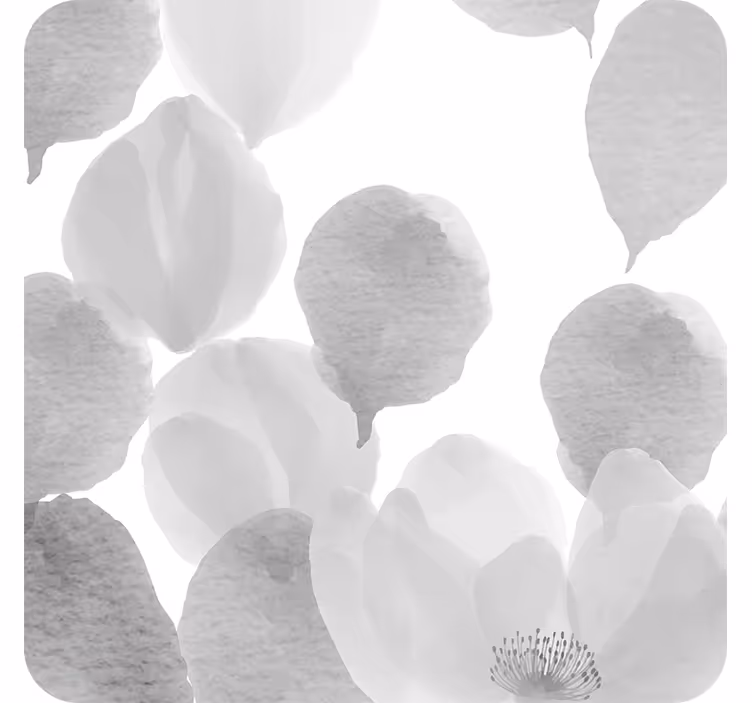 Sous verre pétales gris doux - TenStickers