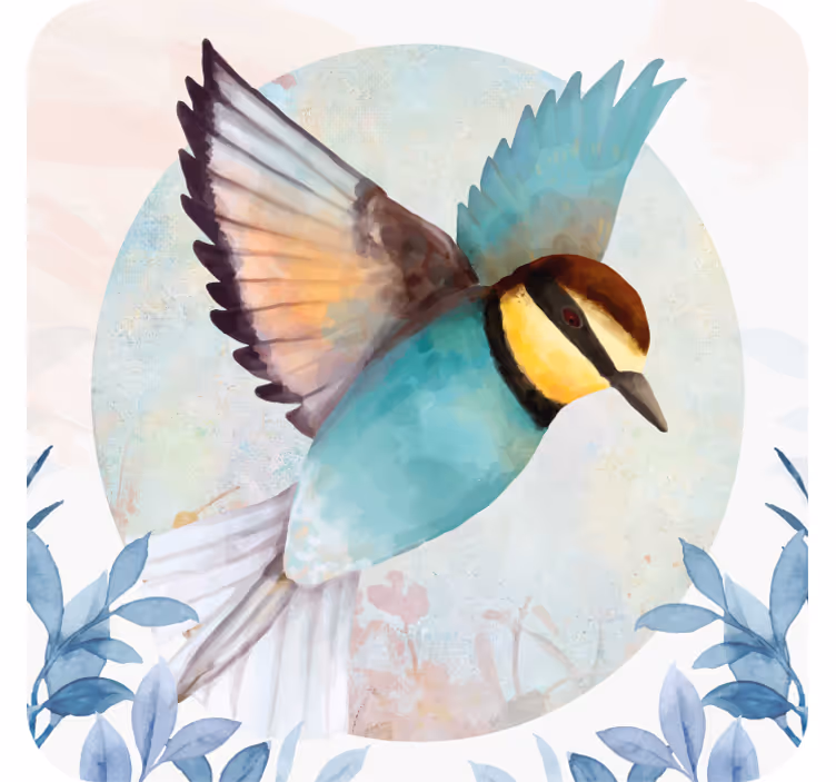 Sous verre bière oiseau coloré volant - TenStickers