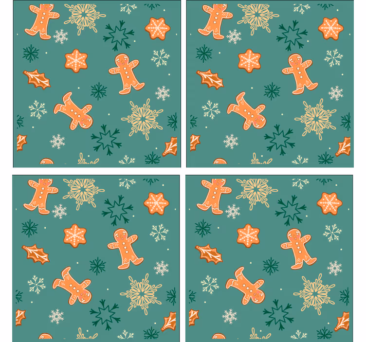 Sous verre noël motif de biscuits en pain d'épice - TenStickers