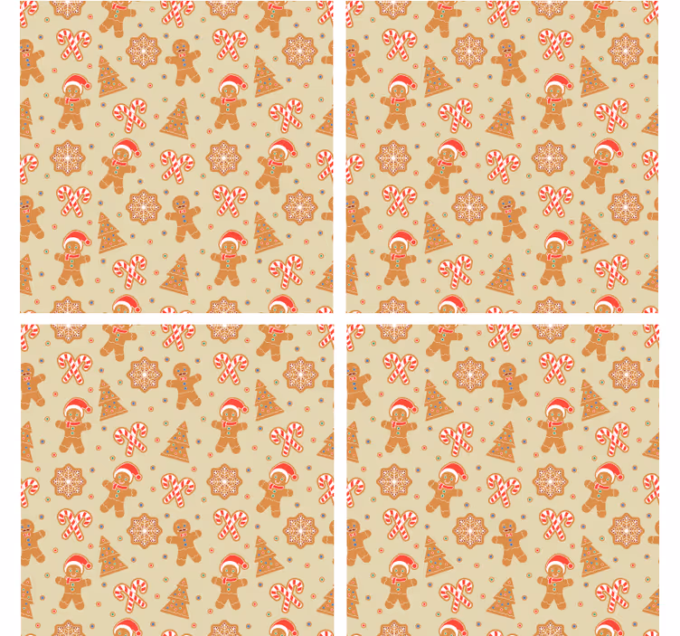 Sous verre noël motif pain d'épice festif - TenStickers