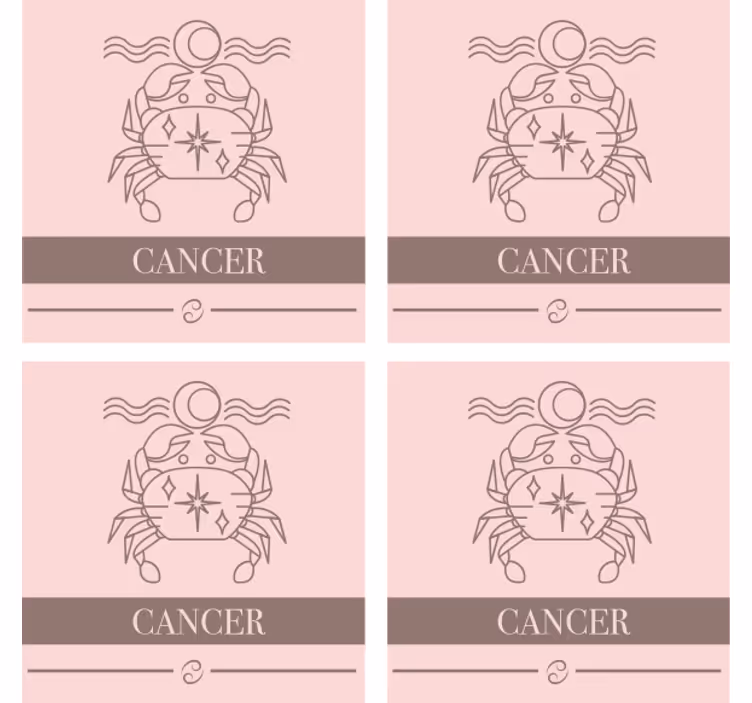 Sous verre personnalisable cancer symbole zodiacal - TenStickers
