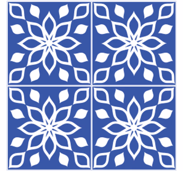 Sous verre carreaux fleuris carré - TenStickers