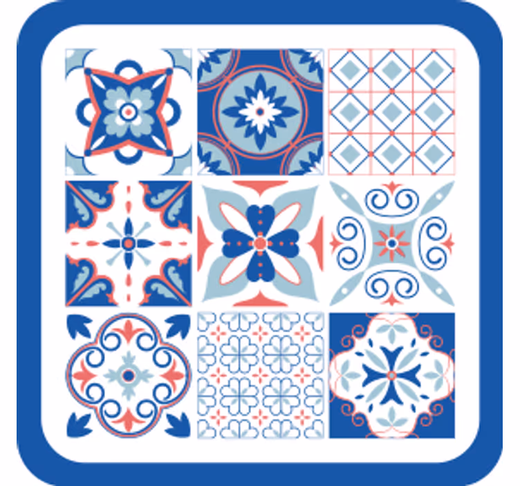 Sous verre carreaux motifs géométriques - TenStickers