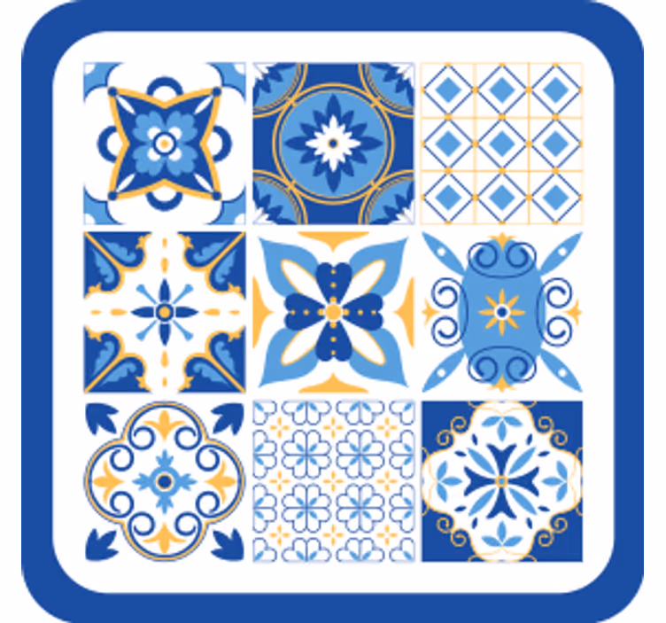 Sous verre motifs géométriques bleus - TenStickers