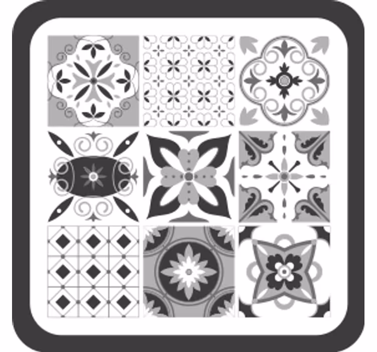 Sous verre motifs floraux géométriques - TenStickers