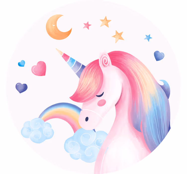 Sous verre bière illustration de licorne fantaisie - TenStickers