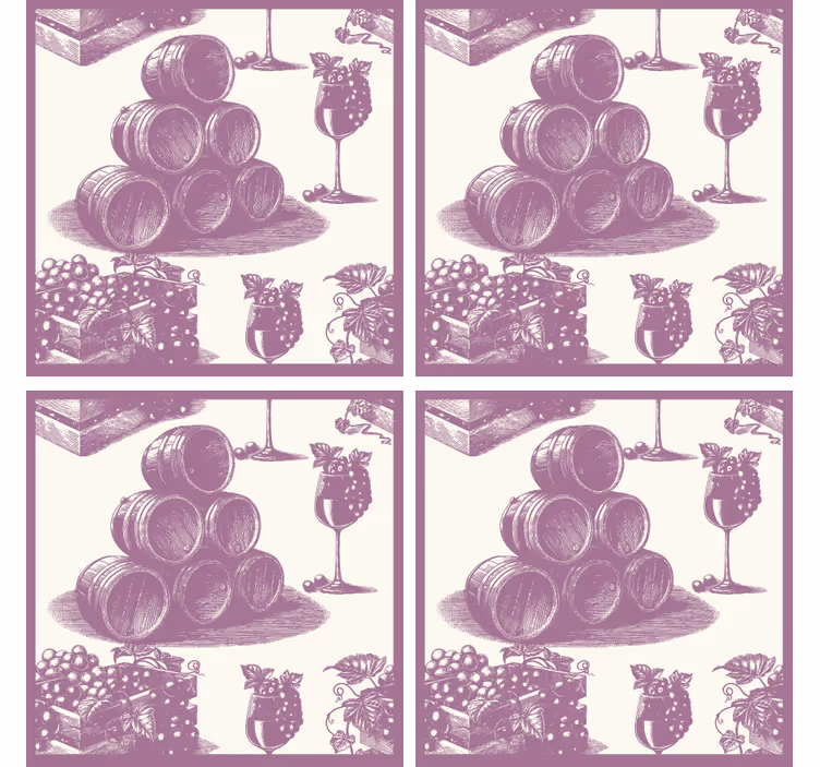 Sous verre bière fûts et verres à vin - TenStickers