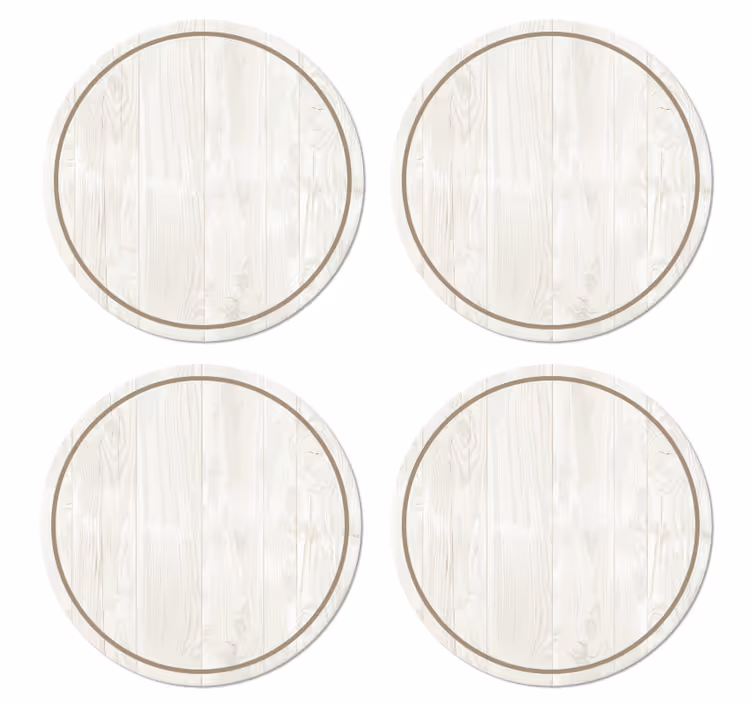 Dessous de verre rond bois blanc texture - TenStickers