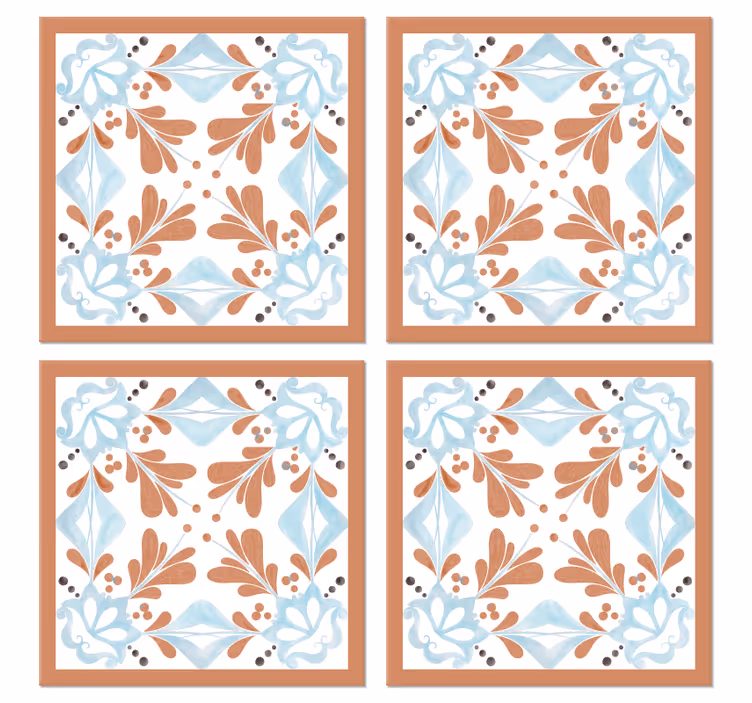 Dessous de verre floral carreaux méditerranéens - TenStickers